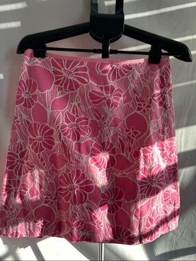 Lilly Pulitzer Pink & White Floral Mini Skirt